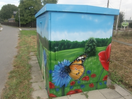 Rheurdt-Schaephuysen : Hochend, bemalter Stromkasten